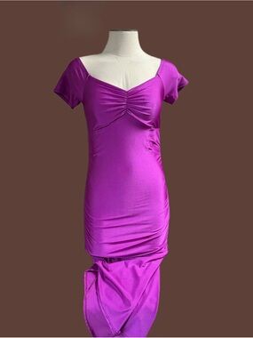 Ruched Sweetheart Maxi Dress in Magenta